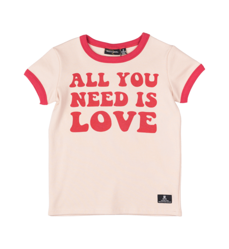 Rock Your Kid All You Need Is Love T-Shirt - Latte