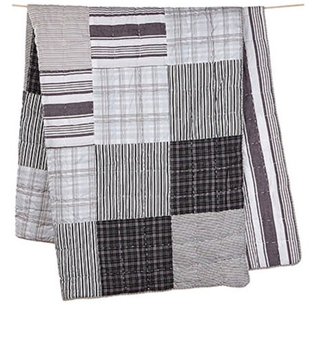 Toshi Patchwork Quilt - Charcoal