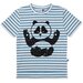 Minti Zen Panda Tee - Muted Blue Stripe