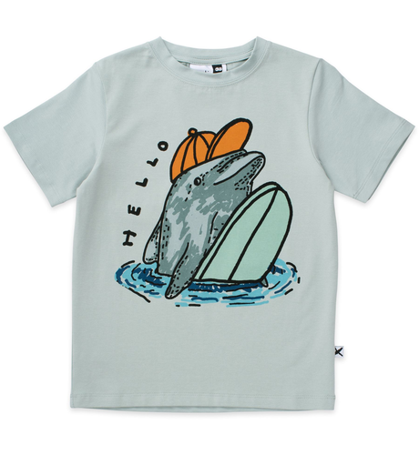 Minti Friendly Dolphin Tee - Muted Green