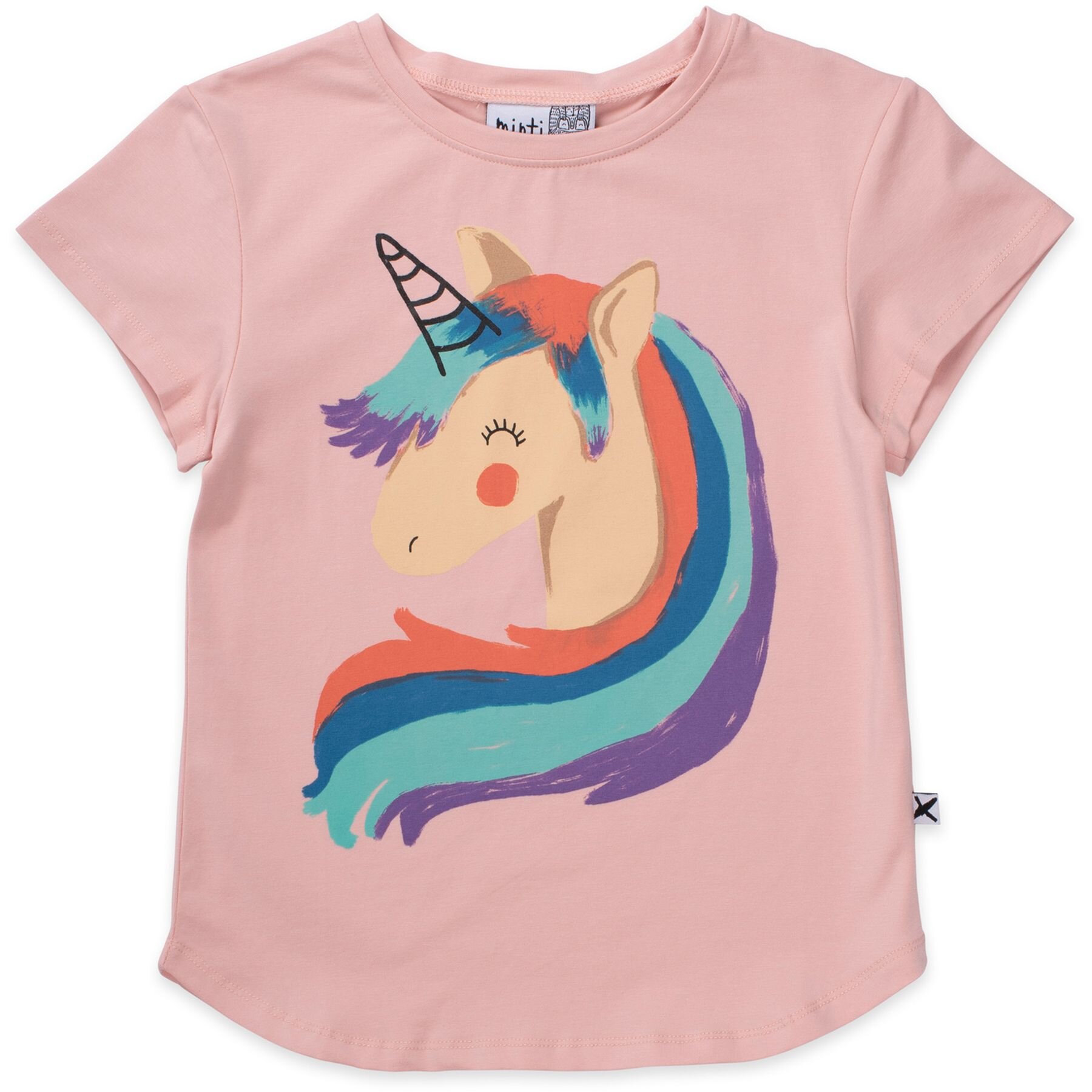 Minti Rainbow Unicorn Tee Muted Pink SALESale Girls Clothing