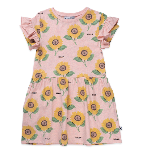 Minti Happy Sunflowers Dress - Peach Motley