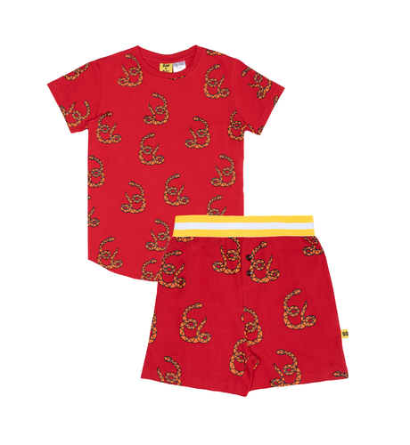 Band of Boys Snake Repeat Summer PJs - Red