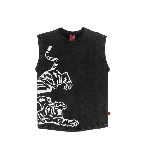 Band of Boys Split Tiger Muscle Tank - Vintage Black