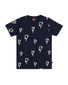 Band of Boys Lightning Bolt Repeat Straight Hem Tee - Navy