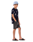 Band of Boys Lightning Bolt Repeat Straight Hem Tee - Navy