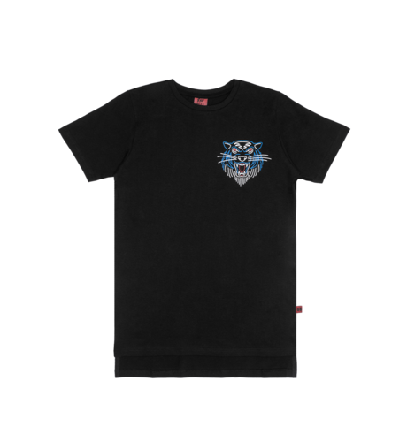 Band of Boys Line Tiger Step Hem Tee - Black