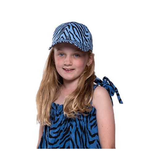 The Girl Club Tiger Stripe Hip Hop Cap - Blue