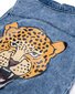The Girl Club Love A Leopard Denim Sleeveless Vest - Blue Denim