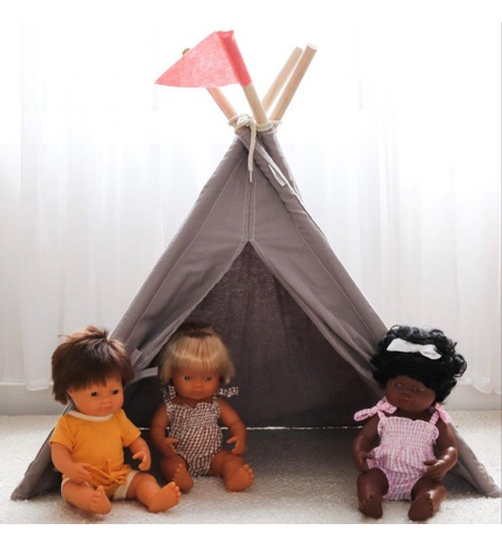 Skrallan Grey Canvas Dolls Teepee