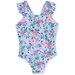 Milky Lilac Floral Frill Swimsuit - Pastel Lilac
