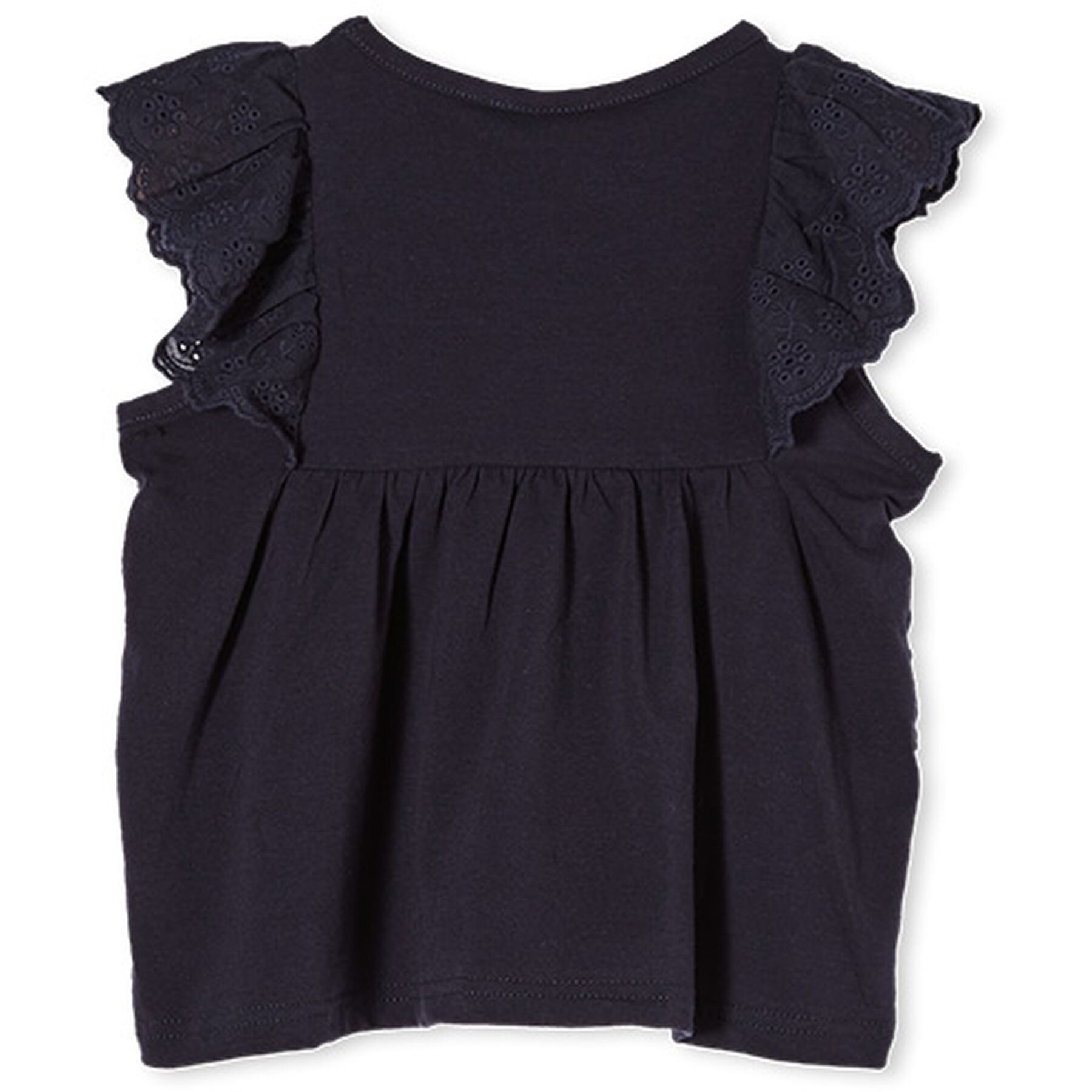 Milky Navy Broderie Frill Tee - Navy - SALE-Sale Girls Clothing-S/S ...