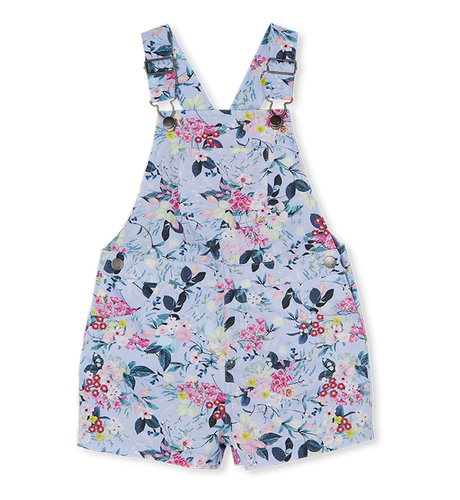 Milky Spring Garden Floral Overall - Angel Blue