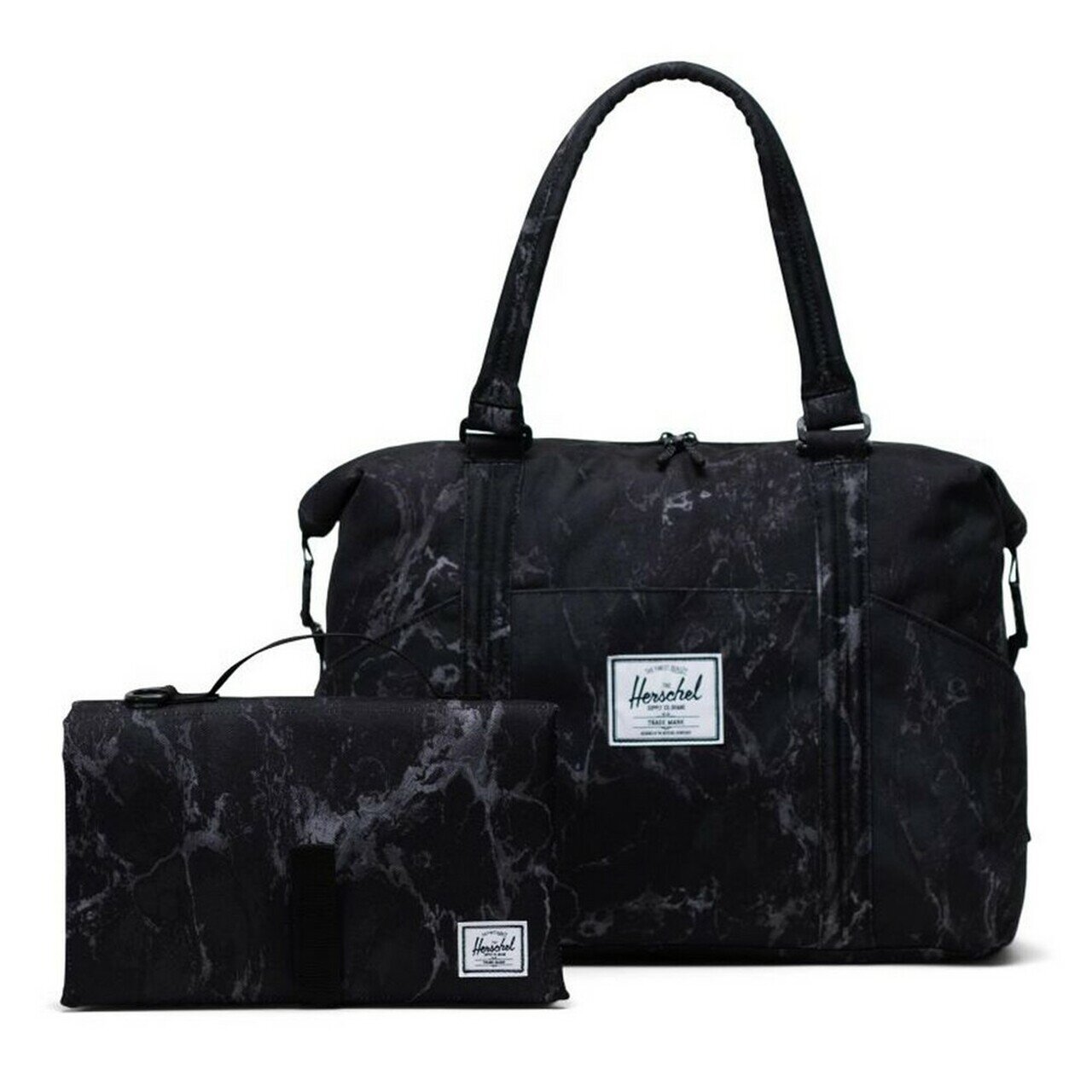 Herschel Strand Sprout Tote Nappy Bag (28.5L) Black Marble BABY