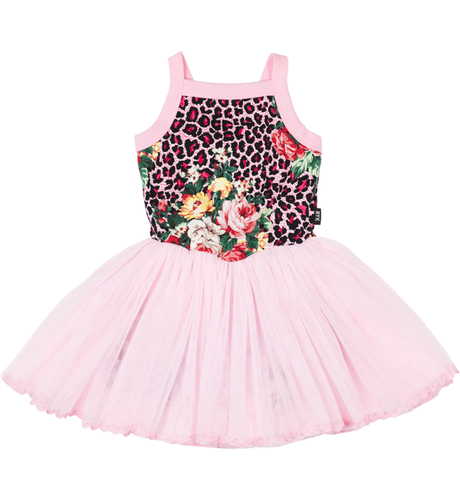 Rock Your Kid Pink Leopard Floral Lou Lou Dress