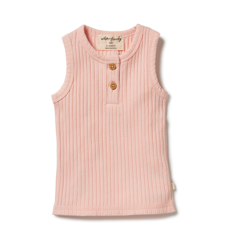 Wilson & Frenchy Organic Rib Singlet - Blush