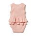 Wilson & Frenchy Organic Rib Ruffle Bodysuit - Blush