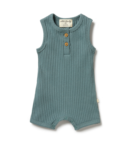 Wilson & Frenchy Organic Rib Boyleg Growsuit - Pine Green