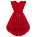 Designer Kidz Libby S/S Lace Tutu Dress - Sparkle Red