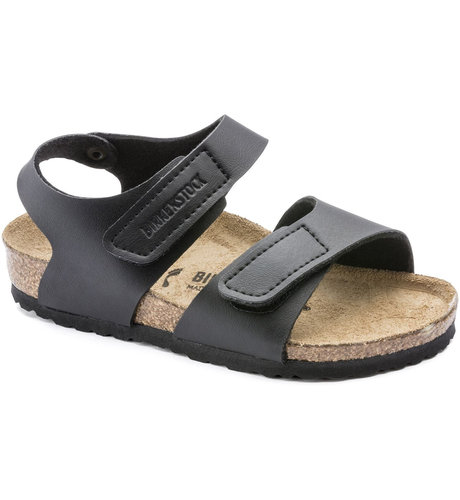 Birkenstock Kids Palu Logo Birko-Flor Black (Narrow Fit)