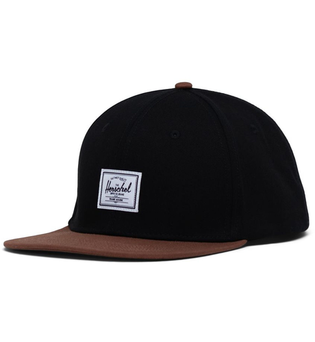 Herschel Classic Whaler 6 Panel Cap - Black/Saddle Brown