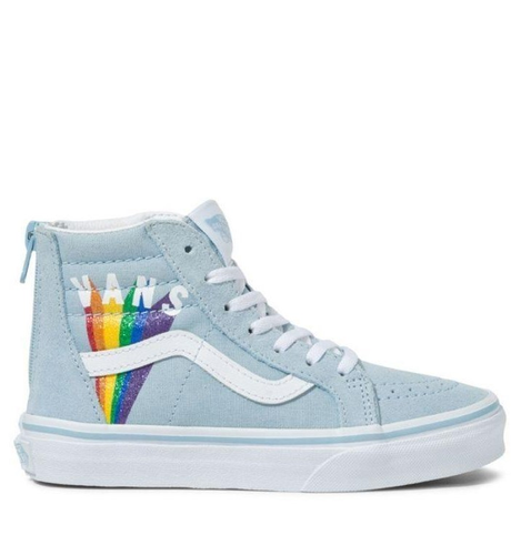 Vans Kids Sk8-Hi Zip Rainbow - Winter Sky/True White