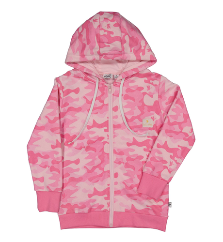 Kissed By Radicool Pink Camo Zip Hood