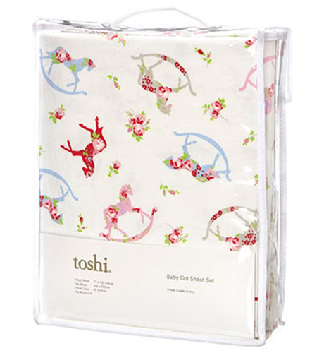 Toshi Knit Cot Sheet Set - Rocking Horse