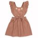 Kapow Rose Taupe Cord Ruffle Pinafore