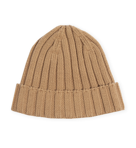 Kapow Rib Knit Slouch Beanie - Tan