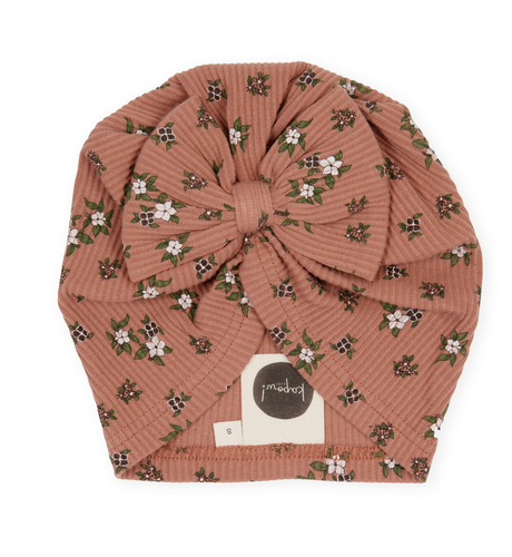 Kapow Ditsy Floral Rib Bow Turban Hat