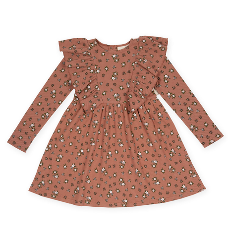 Kapow Ditsy Floral Rib Ruffle Dress