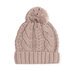 Kapow Cable Knit Pom Pom Beanie - Rose Taupe