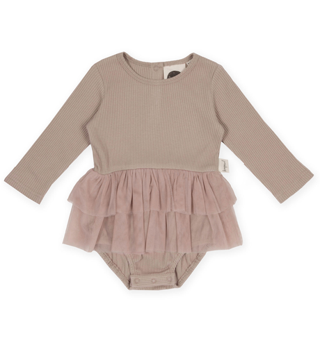 Kapow Rose Taupe Frill Skirt Romper