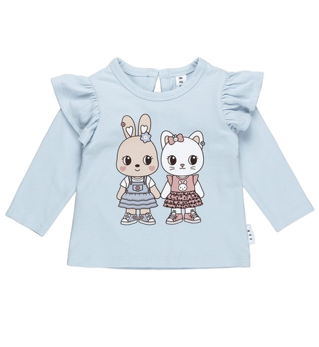Huxbaby Fluffy Friends Frill Top