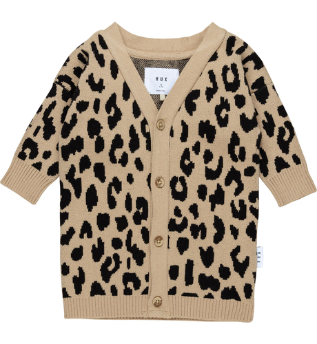 Huxbaby Honeycomb Leopard Knit Cardi