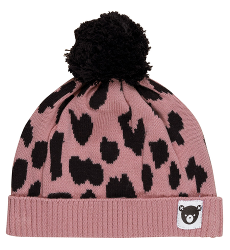 Huxbaby Dusty Rose Leopard Knit Beanie