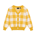 Rock Your Kid Mustard Checkered Knit Cardigan