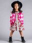 Rock Your Kid Pink Checkered Knit Cardigan