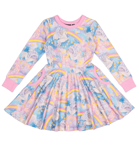 Rock Your Kid Rainbow Dreams Waisted Dress