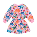 Rock Your Kid Pink Dino Floral Drop Waist Dress