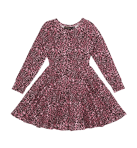 Rock Your Kid Pink Leopard Waisted Dress