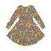 Rock Your Kid Checkerboard Rainbow Waisted Dress