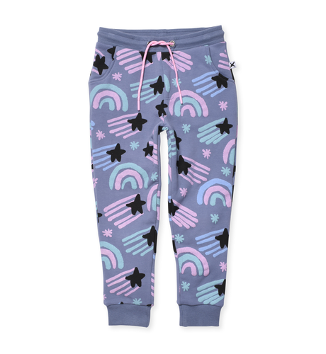 Minti Starry Furry Trackies - Cornflower