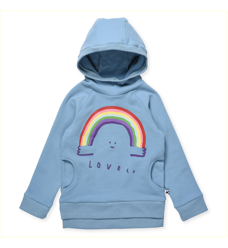 Minti Lovely Rainbow Furry Hood - Aqua