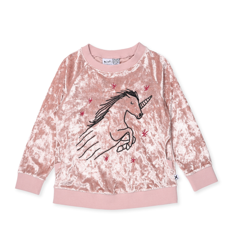 Minti Starry Unicorn Crew - Blush Velvet