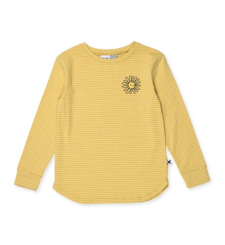 Minti Sleepy Daisy Tee - Mustard Stripe