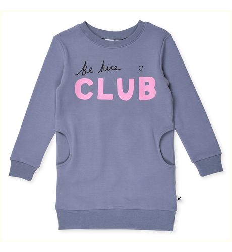 Minti Be Nice Club Furry Dress - Cornflower