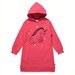 Minti Starry Unicorn Furry Hoodie Dress - Cherry
