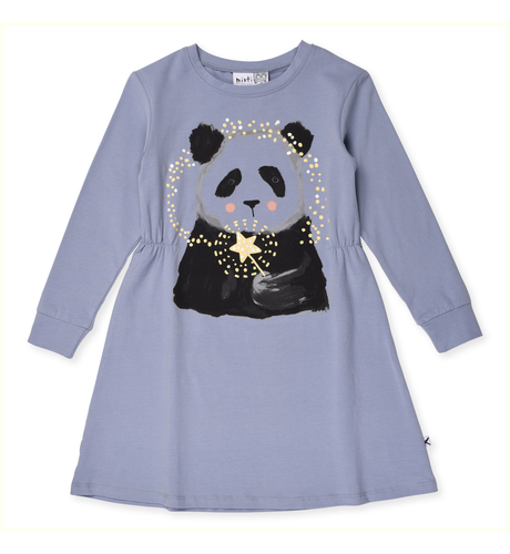 Minti Magical Panda Dress - Mid Blue